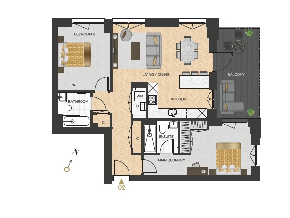 B2.19.02 - Woodberry Down,, Woodberry Grove, London floorplan