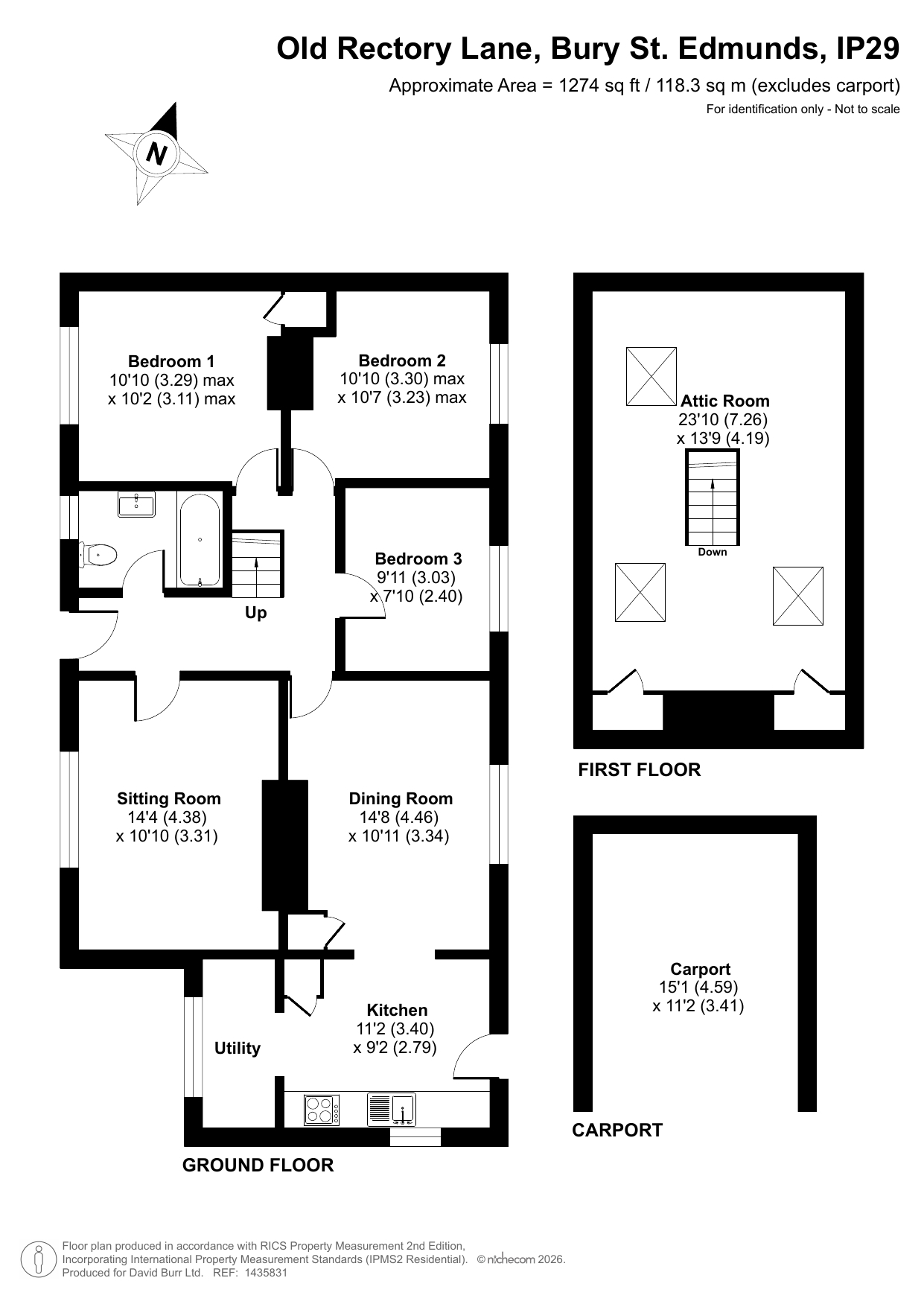 Clock House Bungalow, Old Rectory Lane, Bury St. Edmunds floorplan