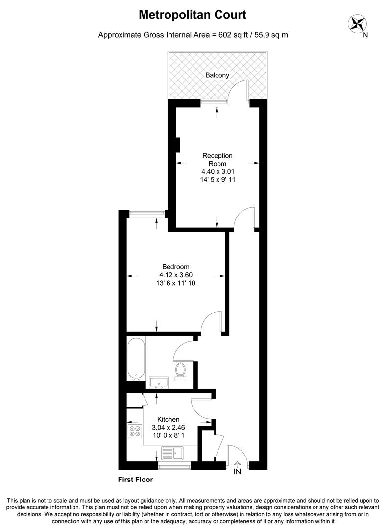 Flat 13, 40, High Road, London floorplan