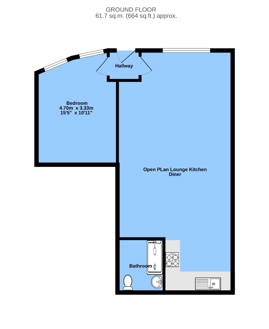 Flat A, Devonshire House, 17 Occupation Road, Chesterfield floorplan