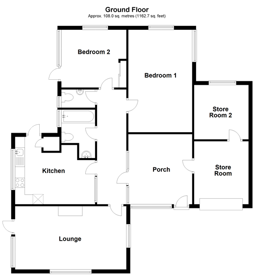 2 Bedrooms Detached bungalow for sale in Arun Vale, Coldwaltham, Pulborough, West Sussex RH20