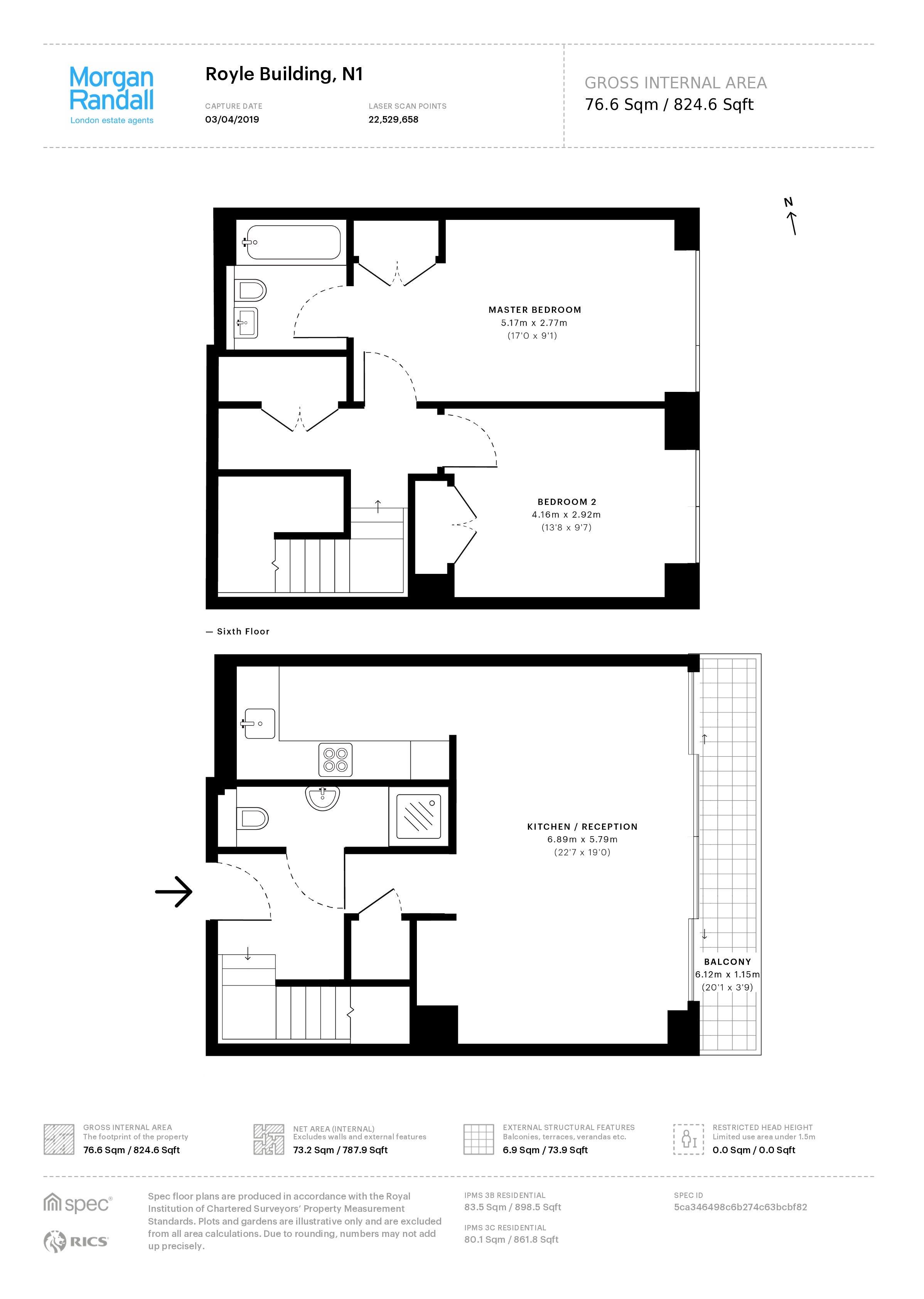 2 Bedrooms Flat to rent in Royle Building, Islington N1