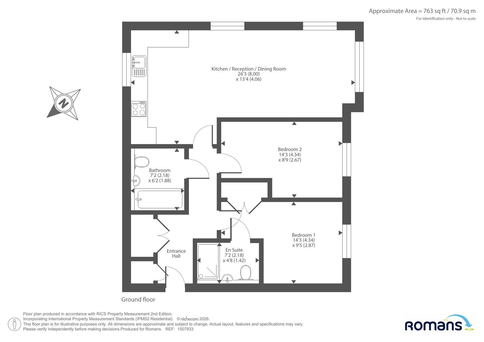 Flat 2, Tiller House,, Barley Road, Wokingham floorplan