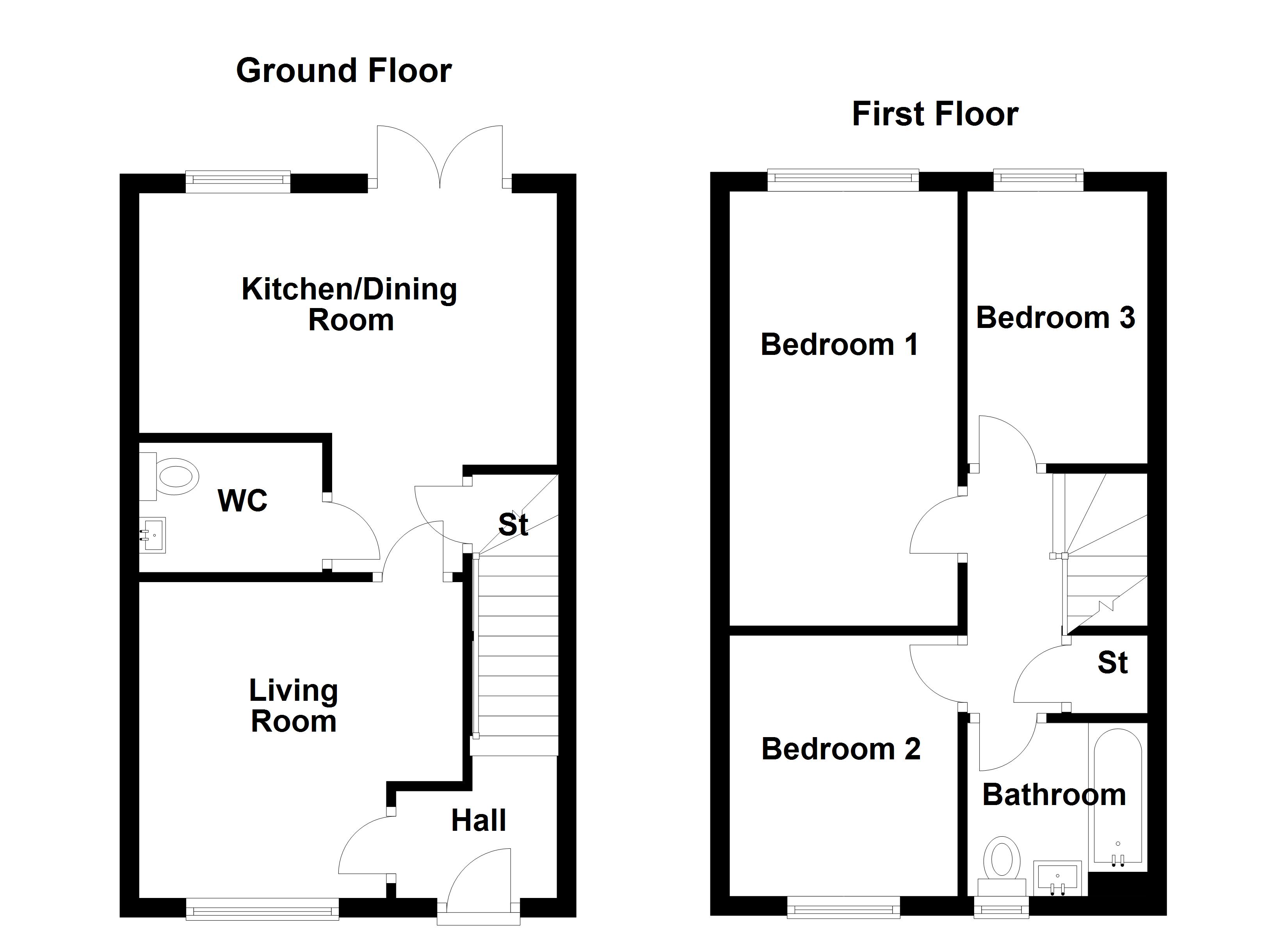 the_linen_mid_terrace, Holden Fold, Darwen floorplan