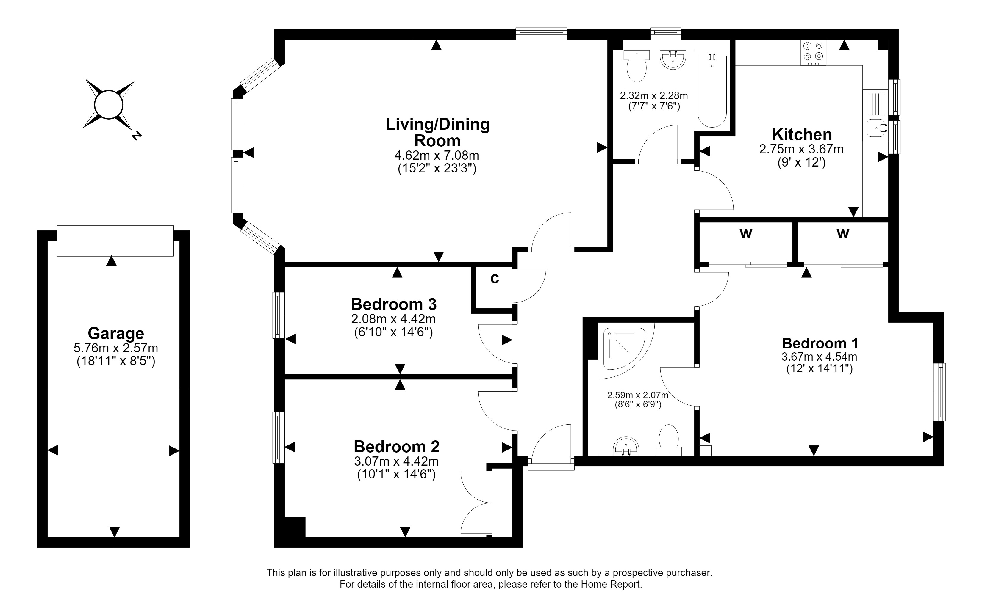 1/5, Wyvern Park, Grange, Edinburgh floorplan
