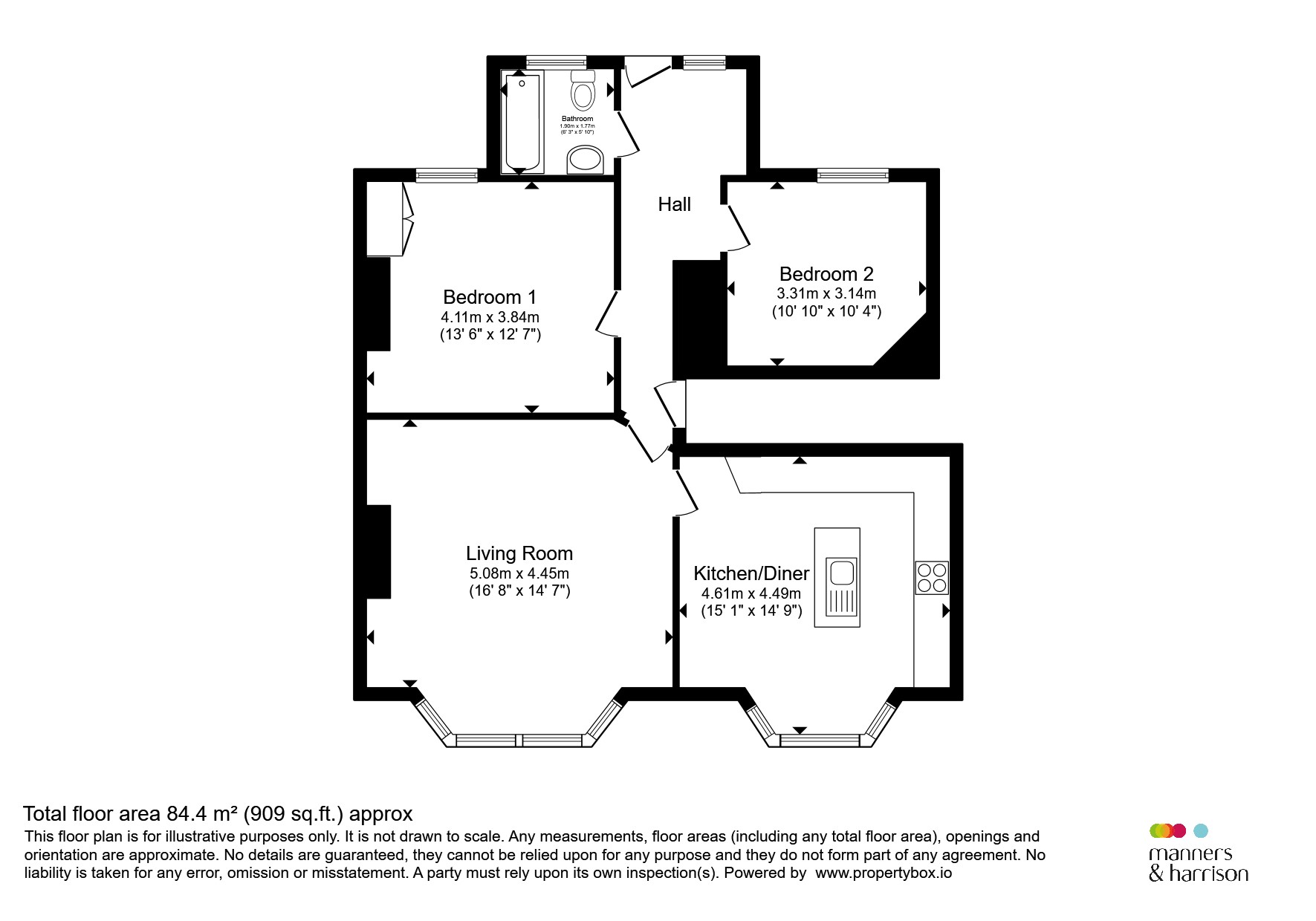 Flat 1, 1, Cornfield Road, Middlesbrough floorplan