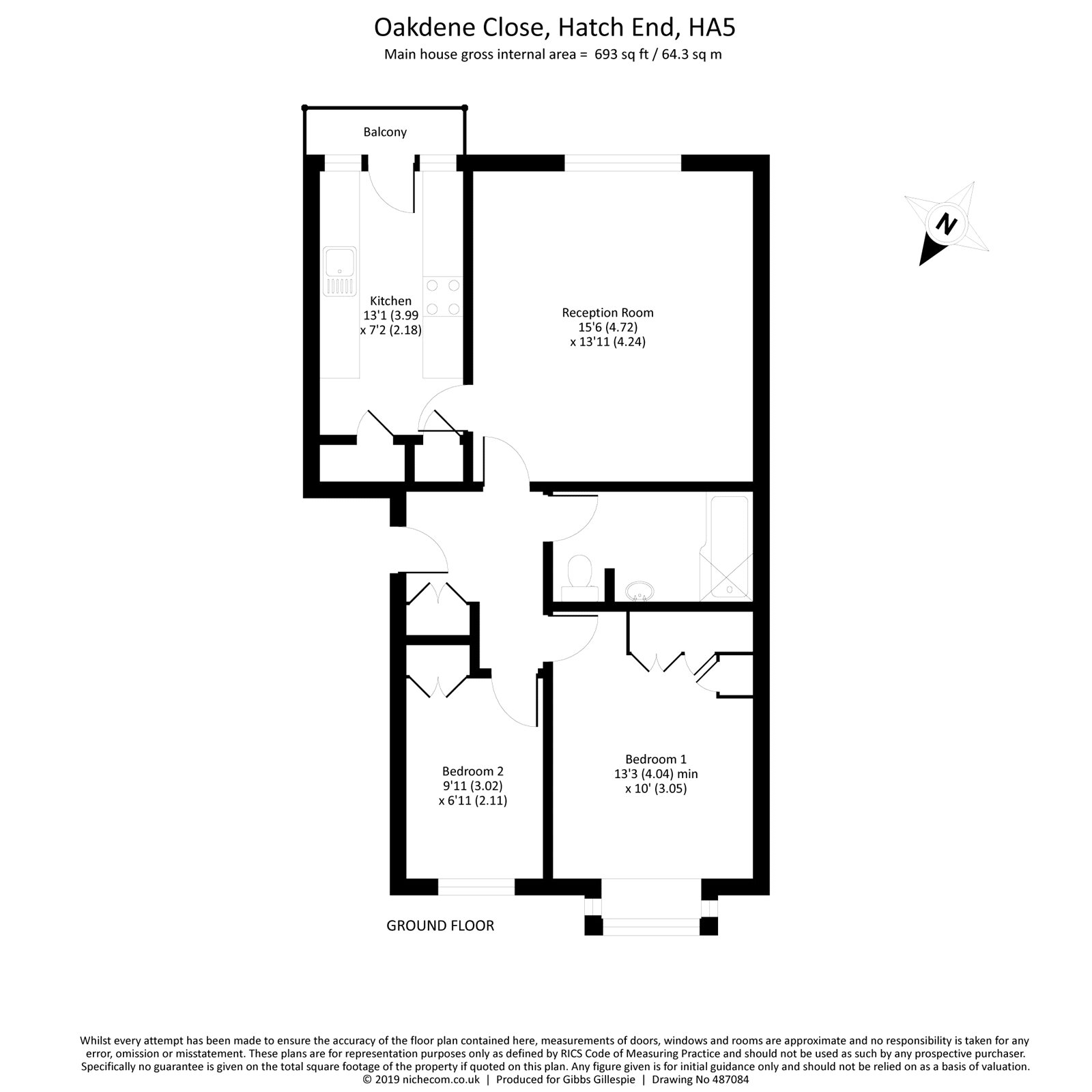 2 Bedrooms Flat for sale in Oakdene Close, Pinner, Middlesex HA5