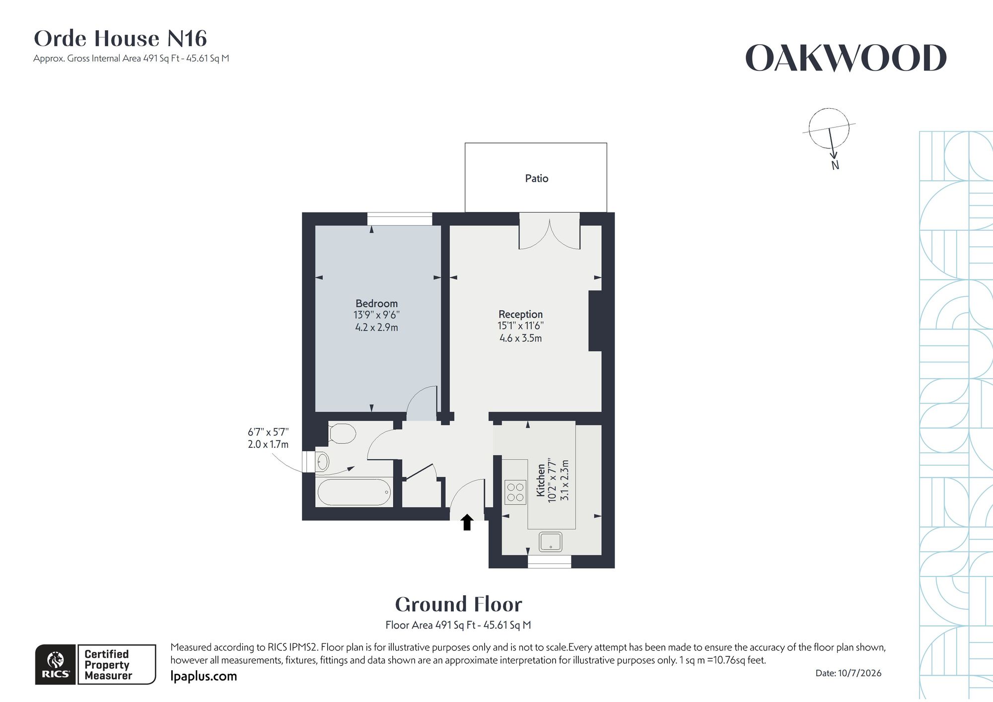 Flat 1, Orde House Clissold Crescent, London floorplan
