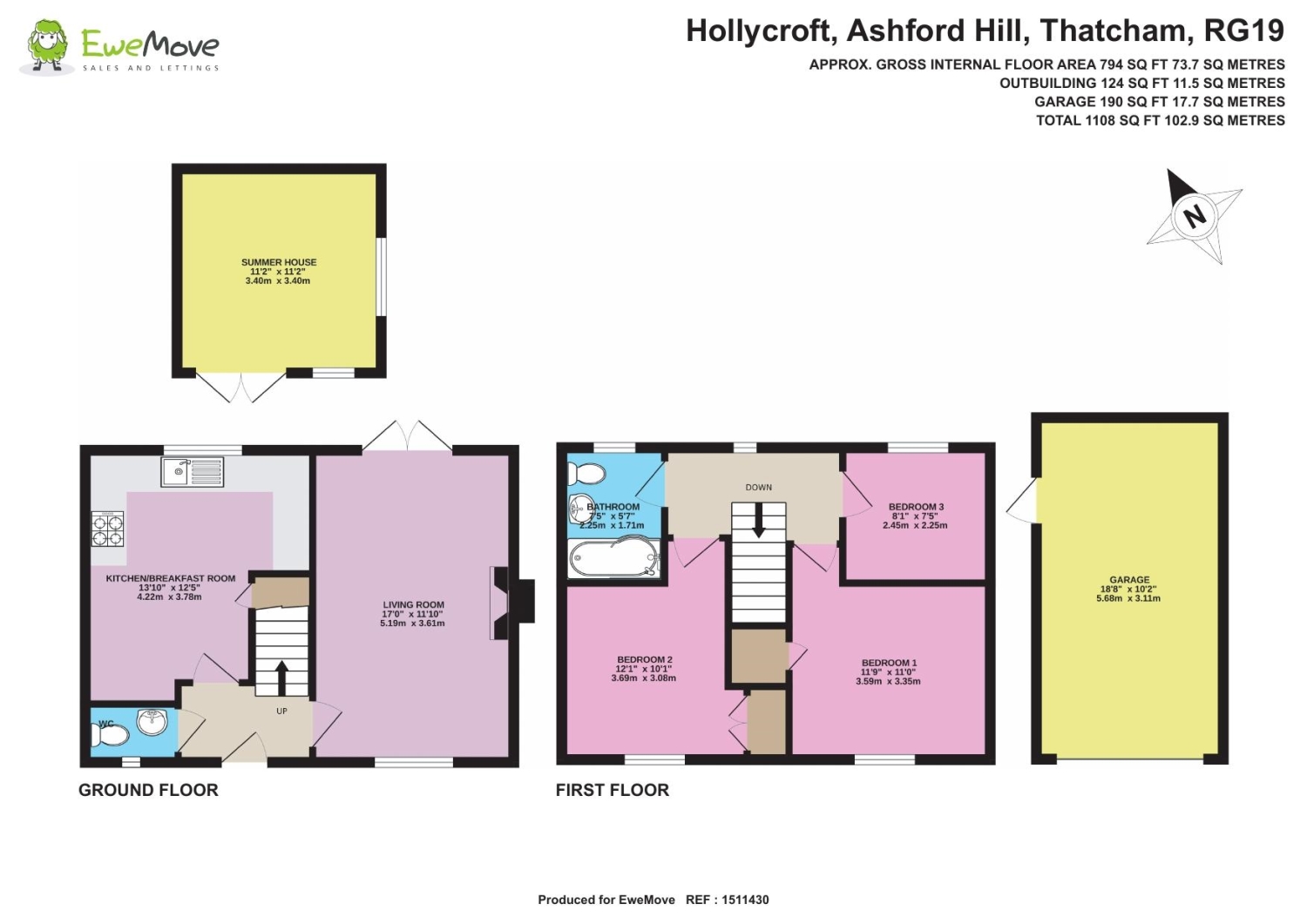 4, Hollycroft, Thatcham floorplan