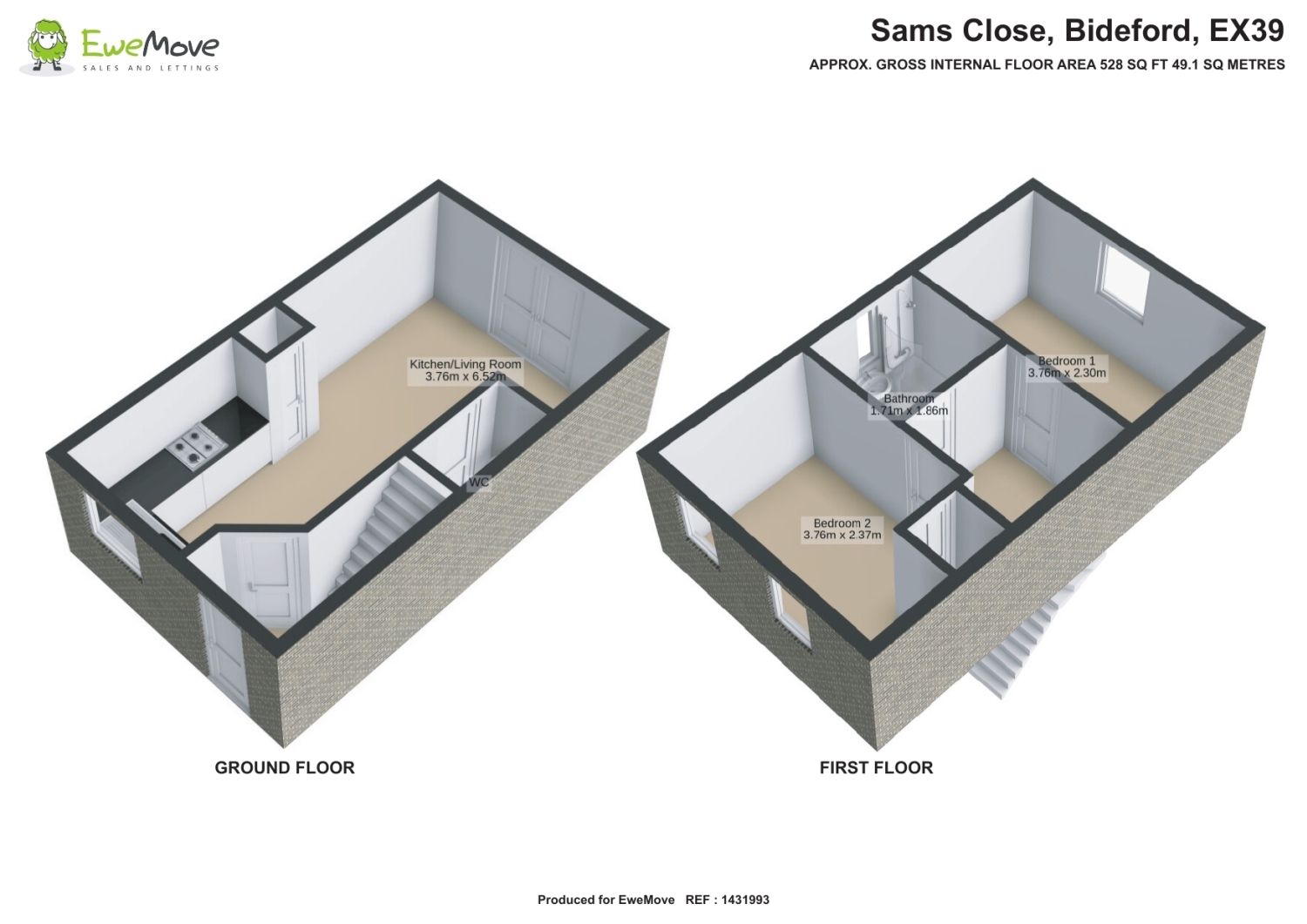 4, Sams Close, Bideford floorplan