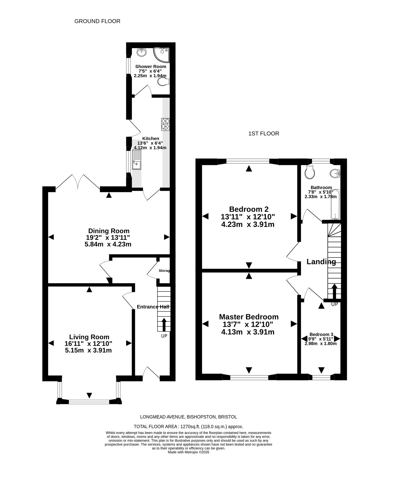 48 Longmead Avenue, Bristol floorplan