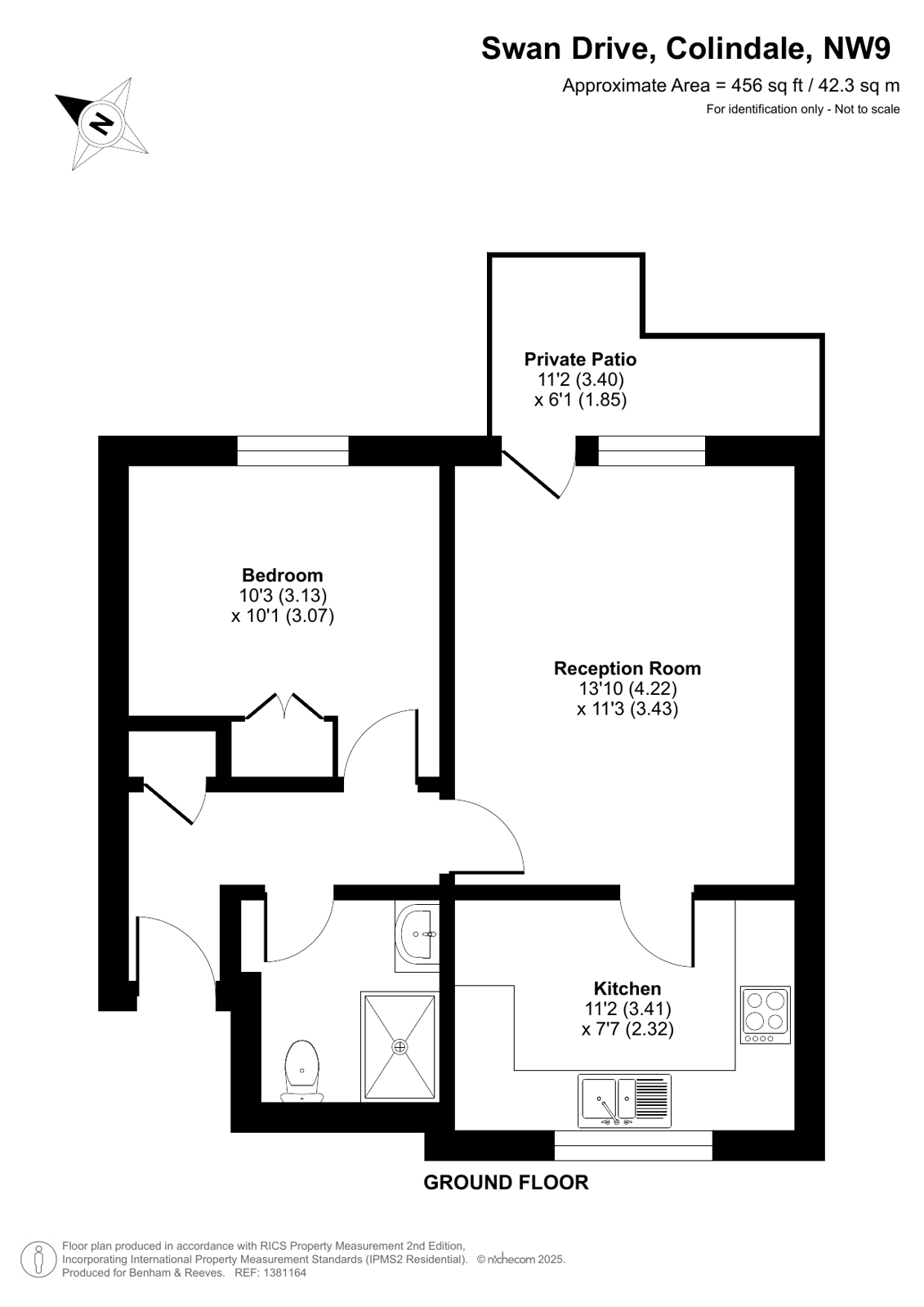 Flat 2, Stonechat Court, 45, Swan Drive, Colindale floorplan