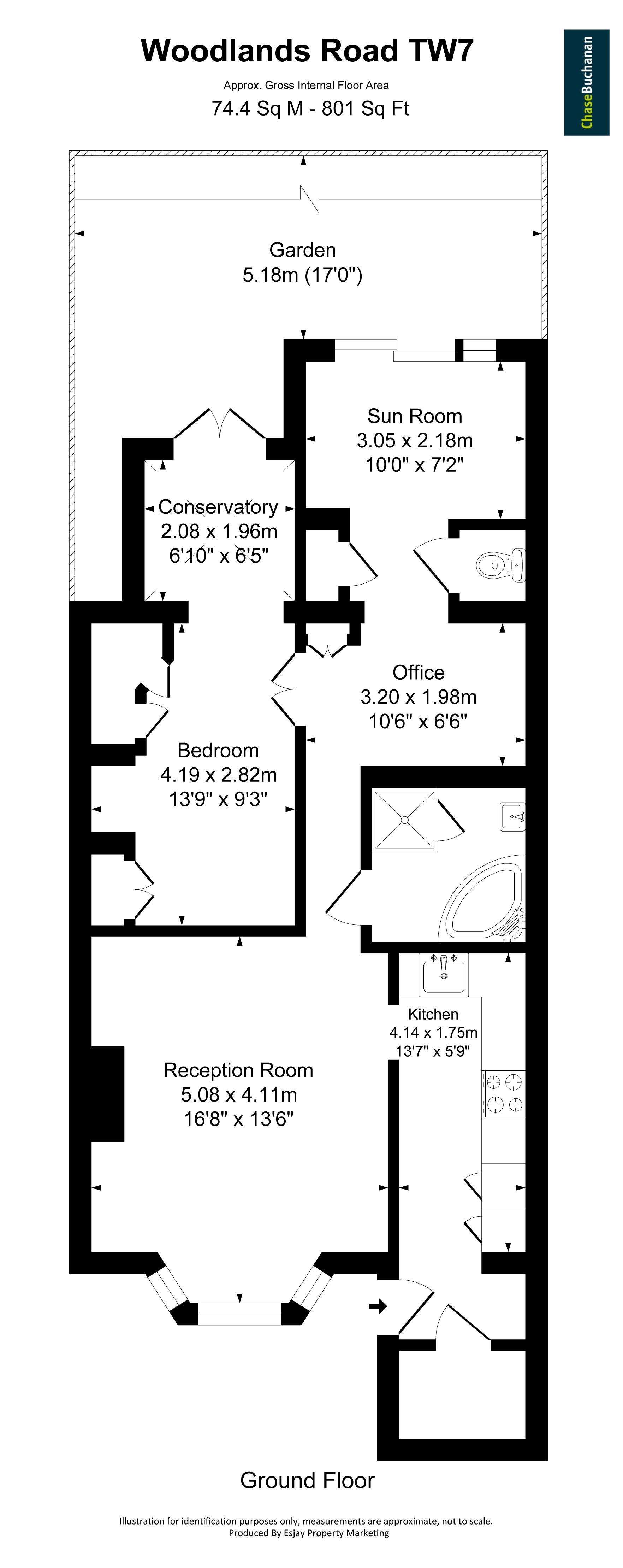 Basement Flat, 12, Woodlands Road, Isleworth floorplan