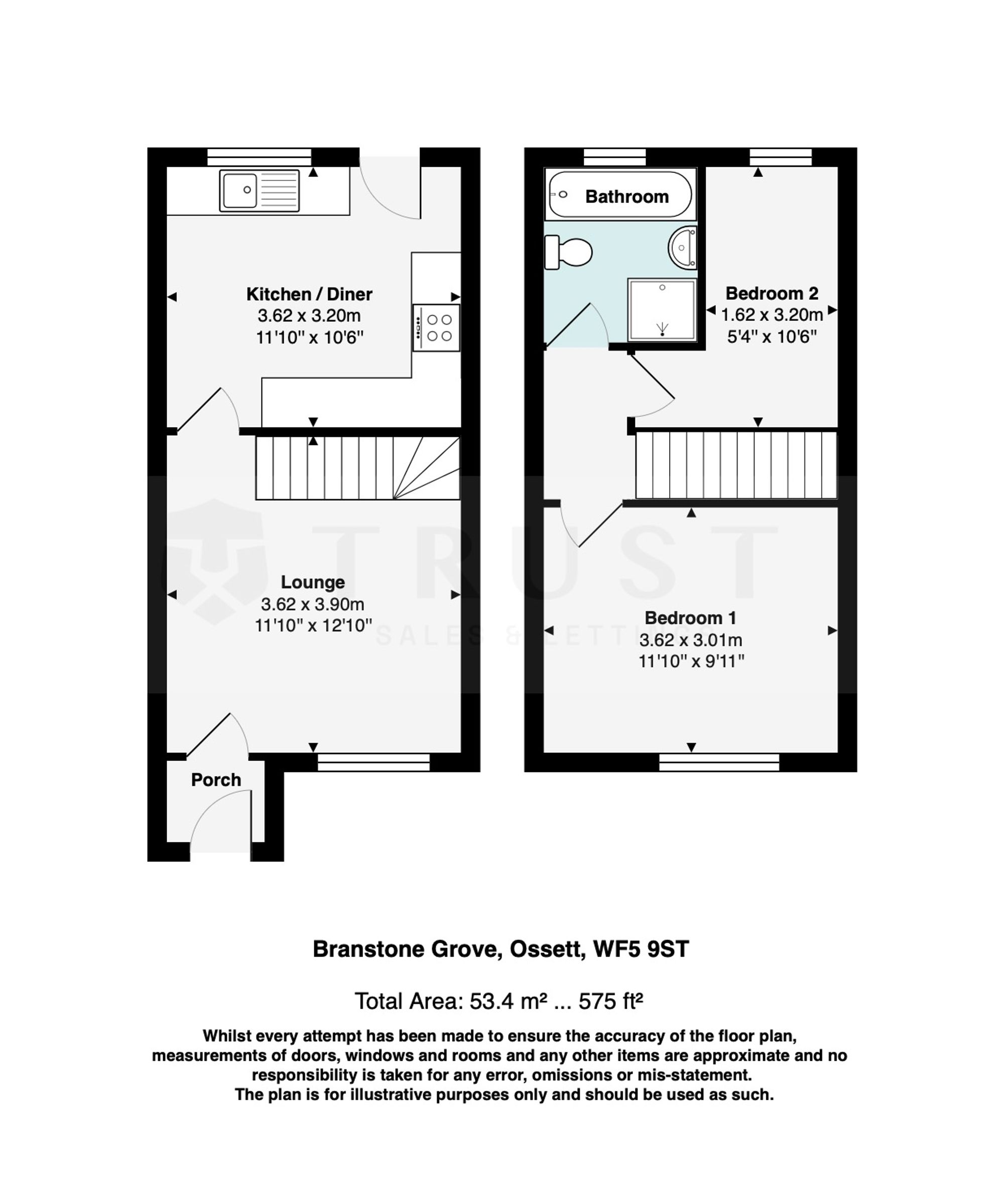 34 Branstone Grove, Ossett floorplan