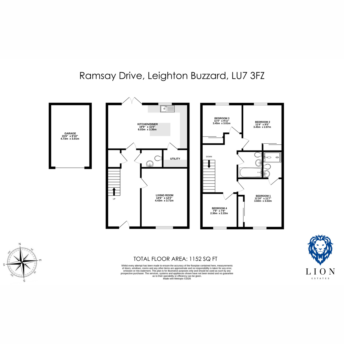 65, Ramsay Drive, Leighton Buzzard floorplan