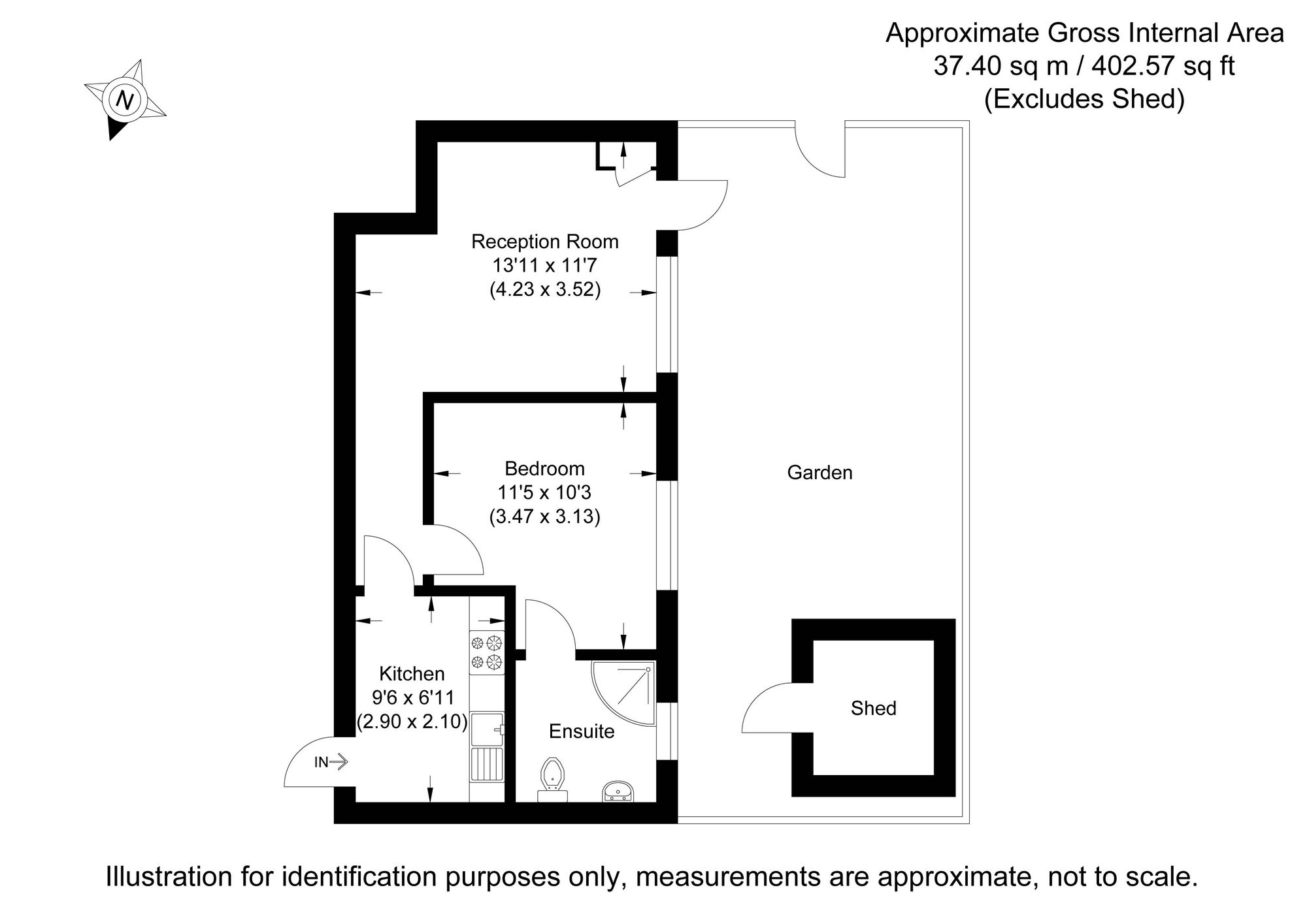Flat E, 6 Hersham Road, Walton-On-Thames floorplan