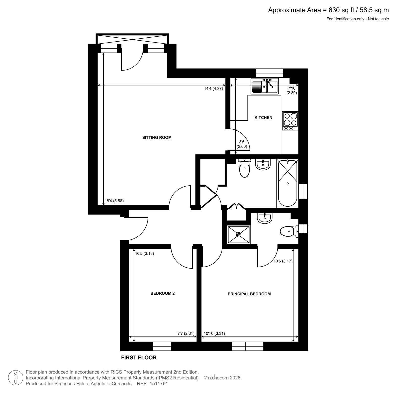 Flat 4, Concord Court,, Winery Lane, Kingston Upon Thames floorplan