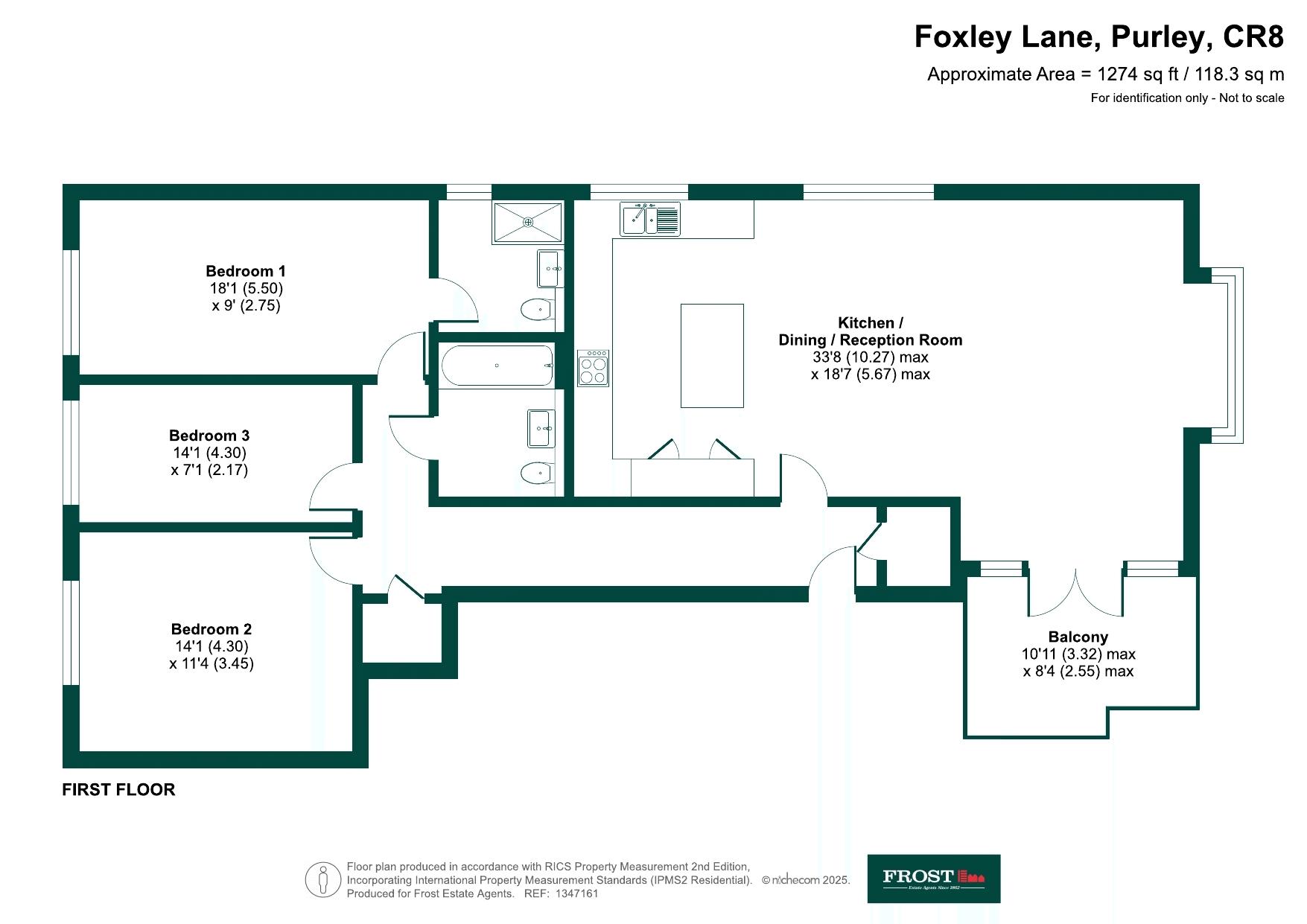 Flat 6 Greenwood Court, 104 Foxley Lane, Purley floorplan