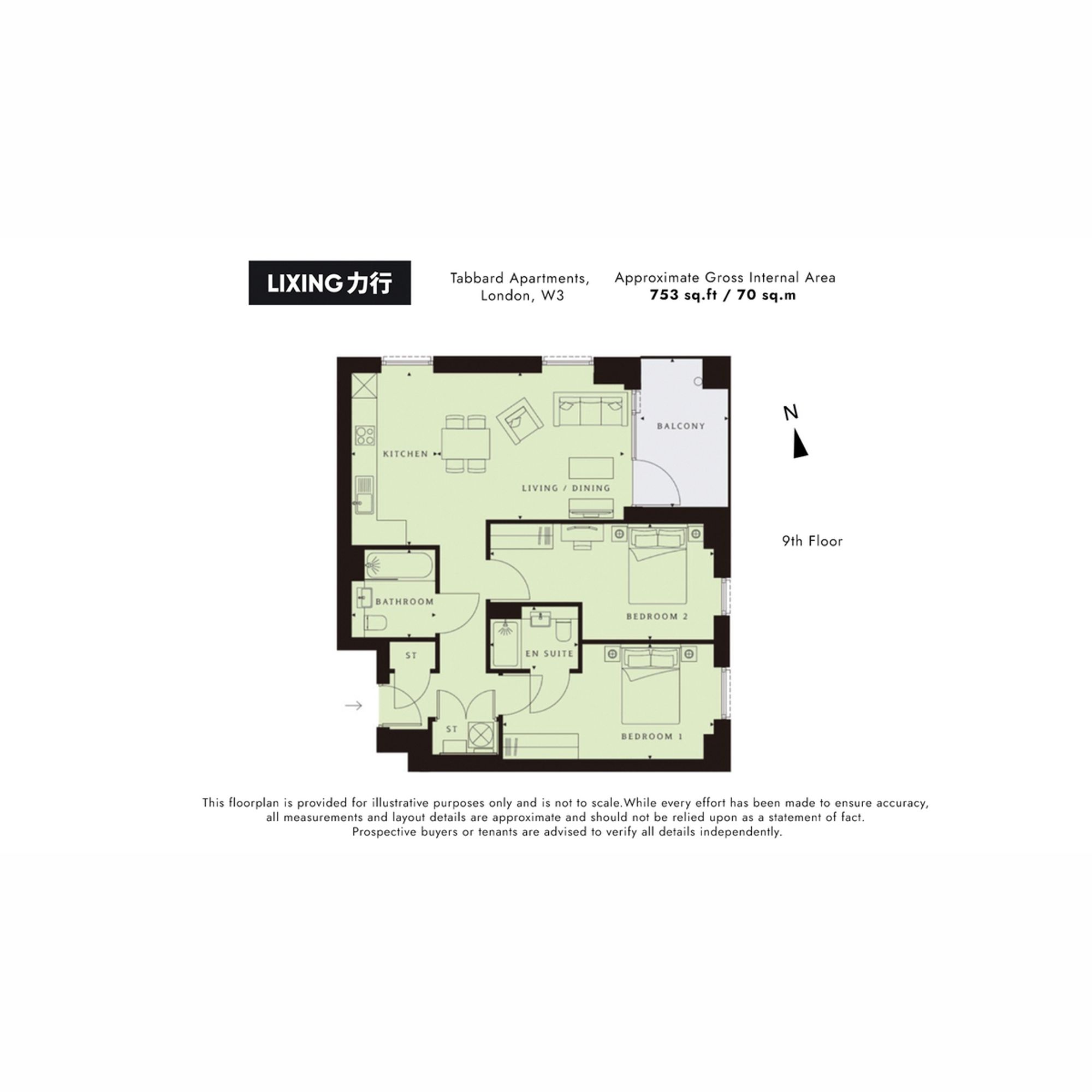 Flat 71, Tabbard Apts East Acton Lane, London floorplan