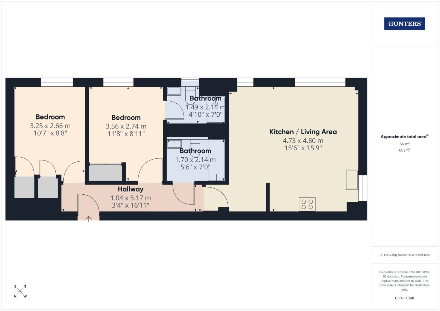 Flat 7, French Court 63, Castle Way, Southampton floorplan