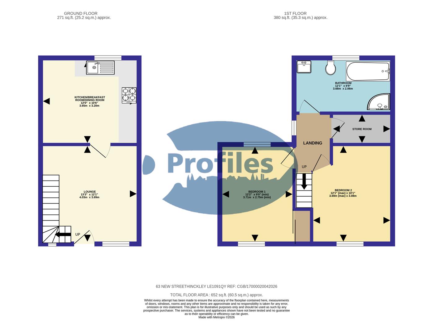 63, New Street, Hinckley floorplan