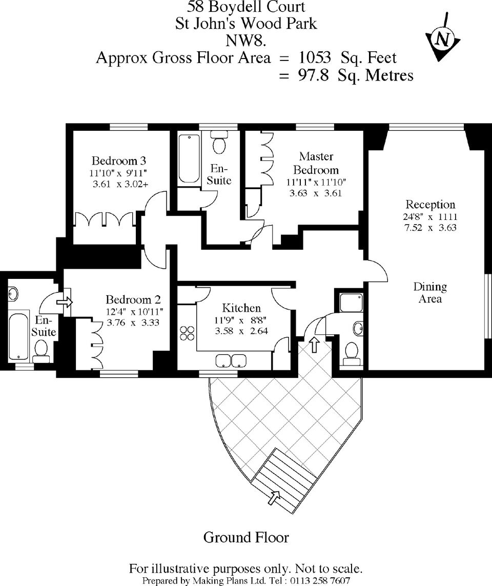 3 Bedrooms Flat to rent in Boydell Court, St. Johns Wood Park, London NW8