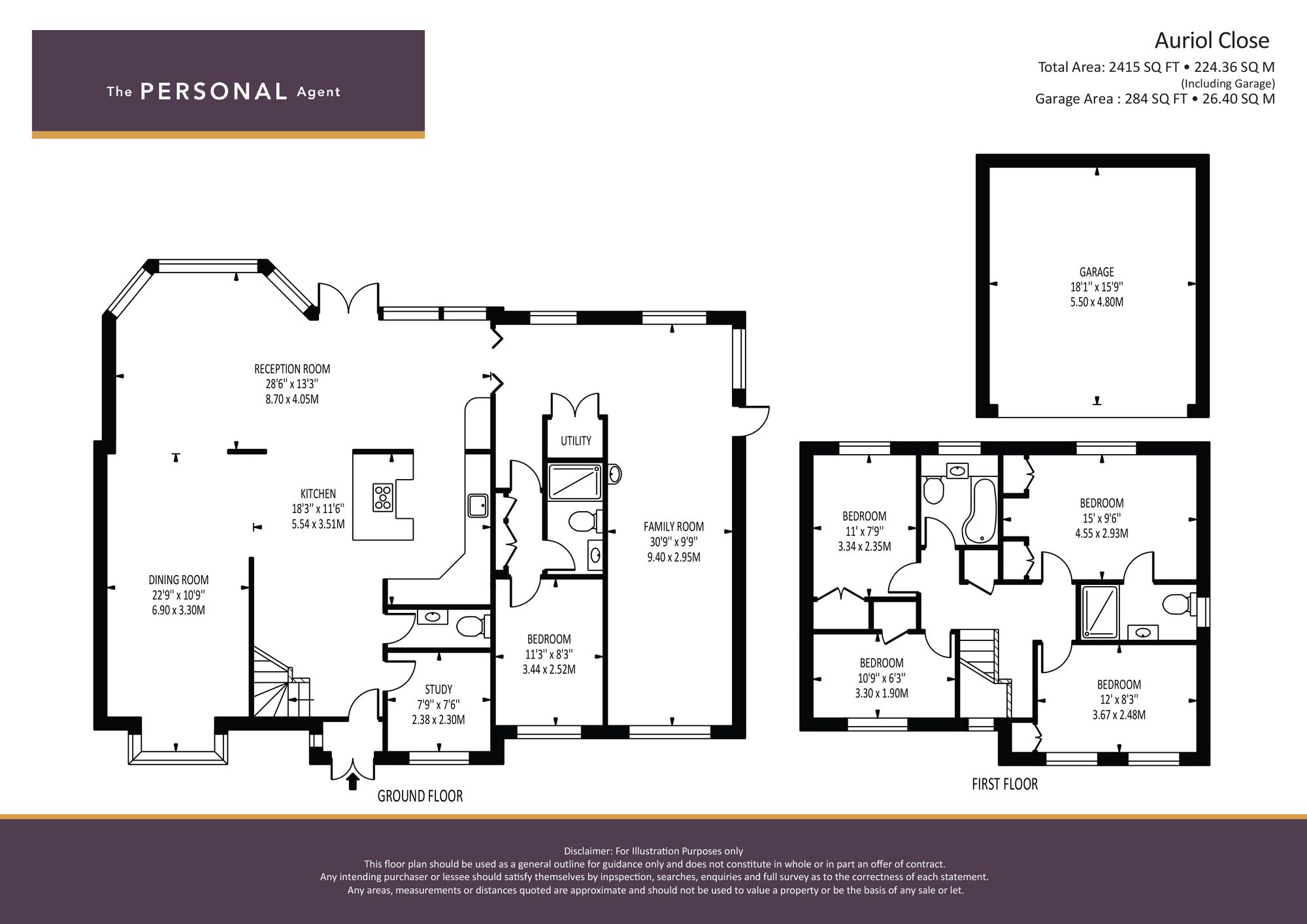 4, Auriol Close, Worcester Park floorplan