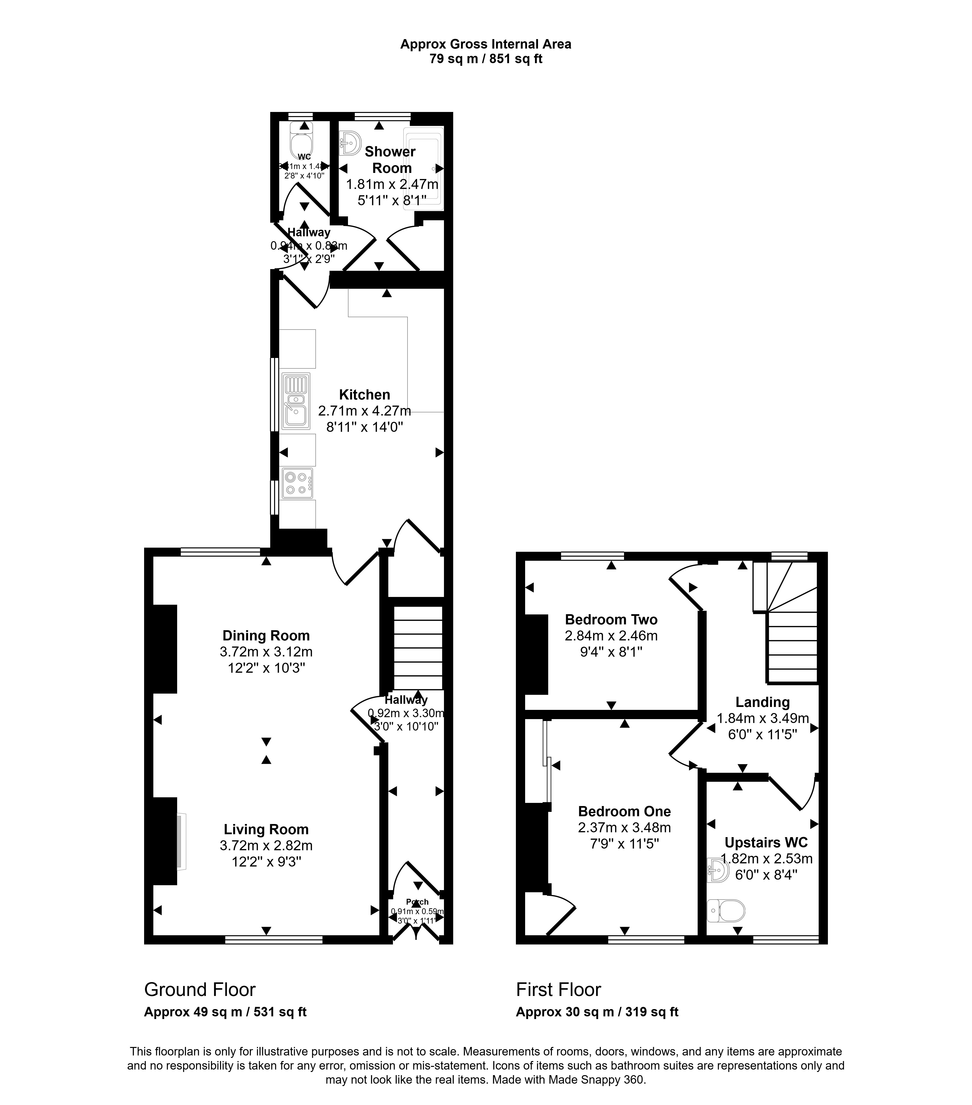 Rosser Street, Maesycoed Pontypridd floorplan
