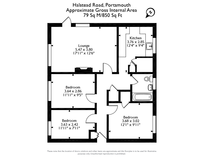 38, Halstead Road, Portsmouth floorplan