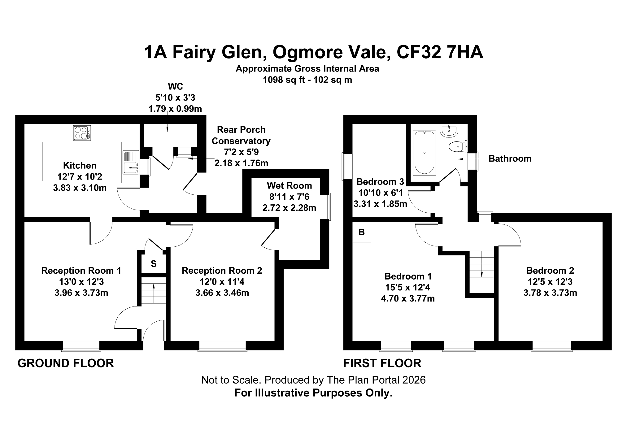 1a, Fairy Glen, Ogmore Vale floorplan
