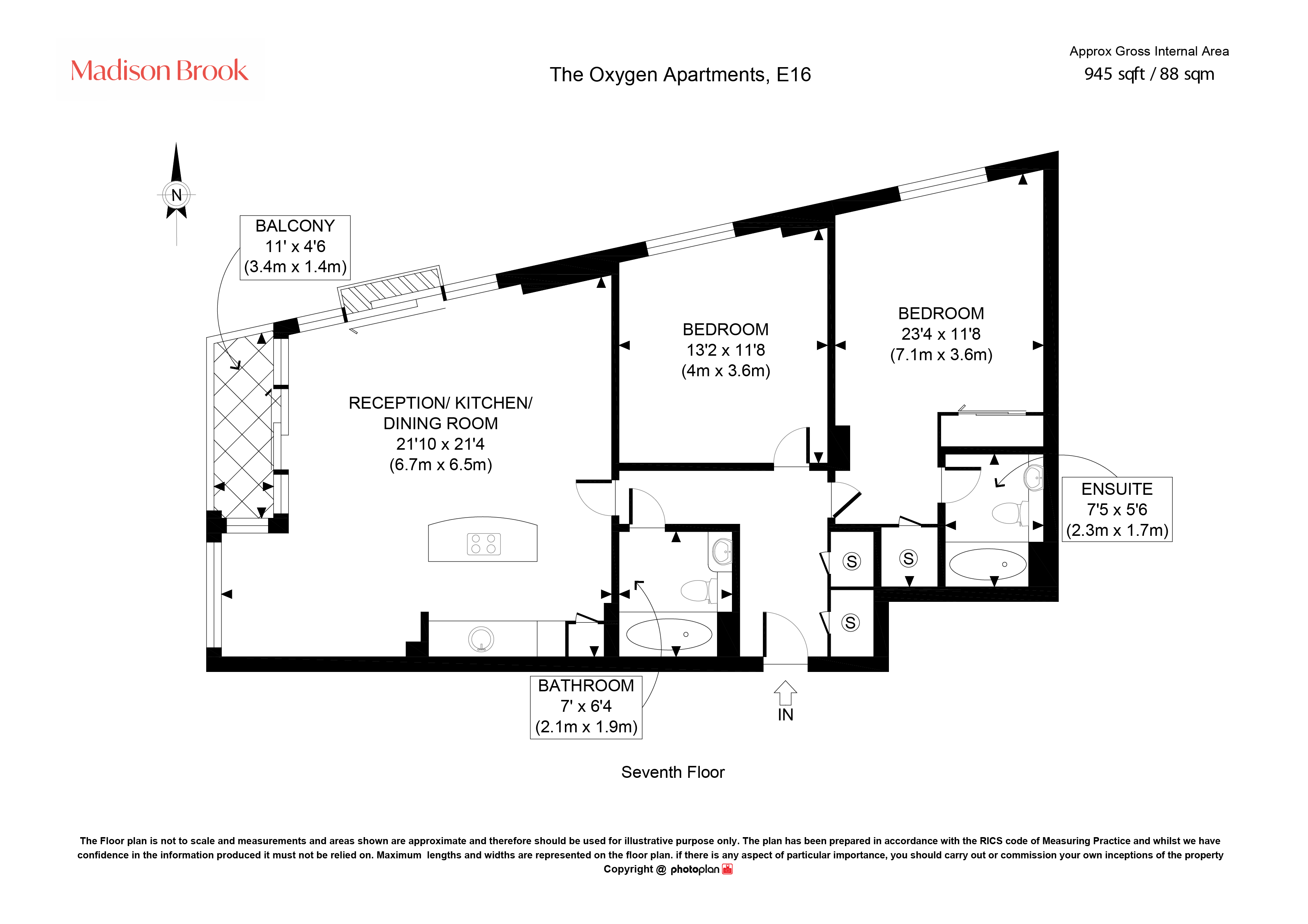 Flat 84,, The Oxygen Apartments, Royal Victoria Dock, London floorplan