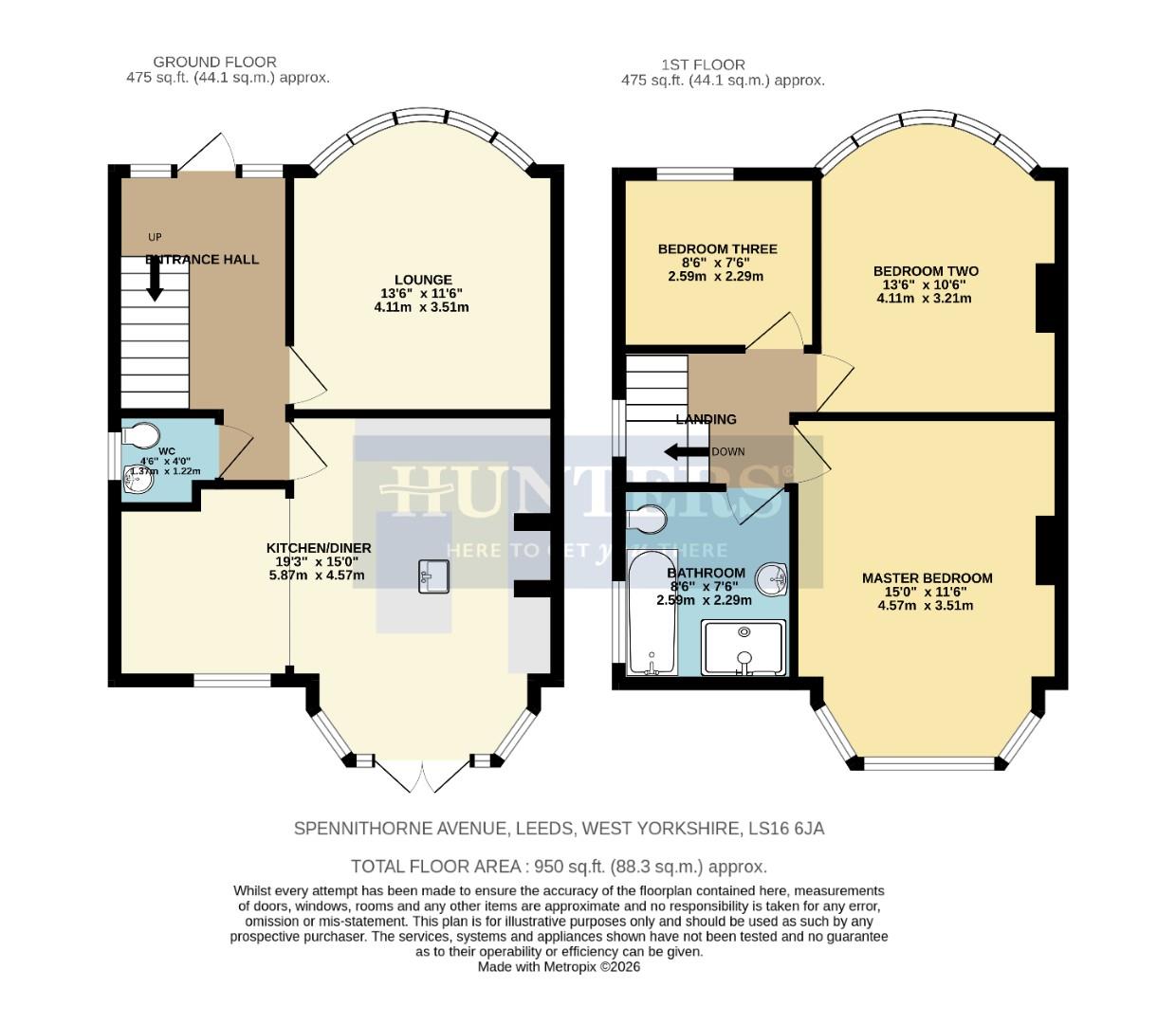 66, Spennithorne Avenue, West Yorkshire floorplan