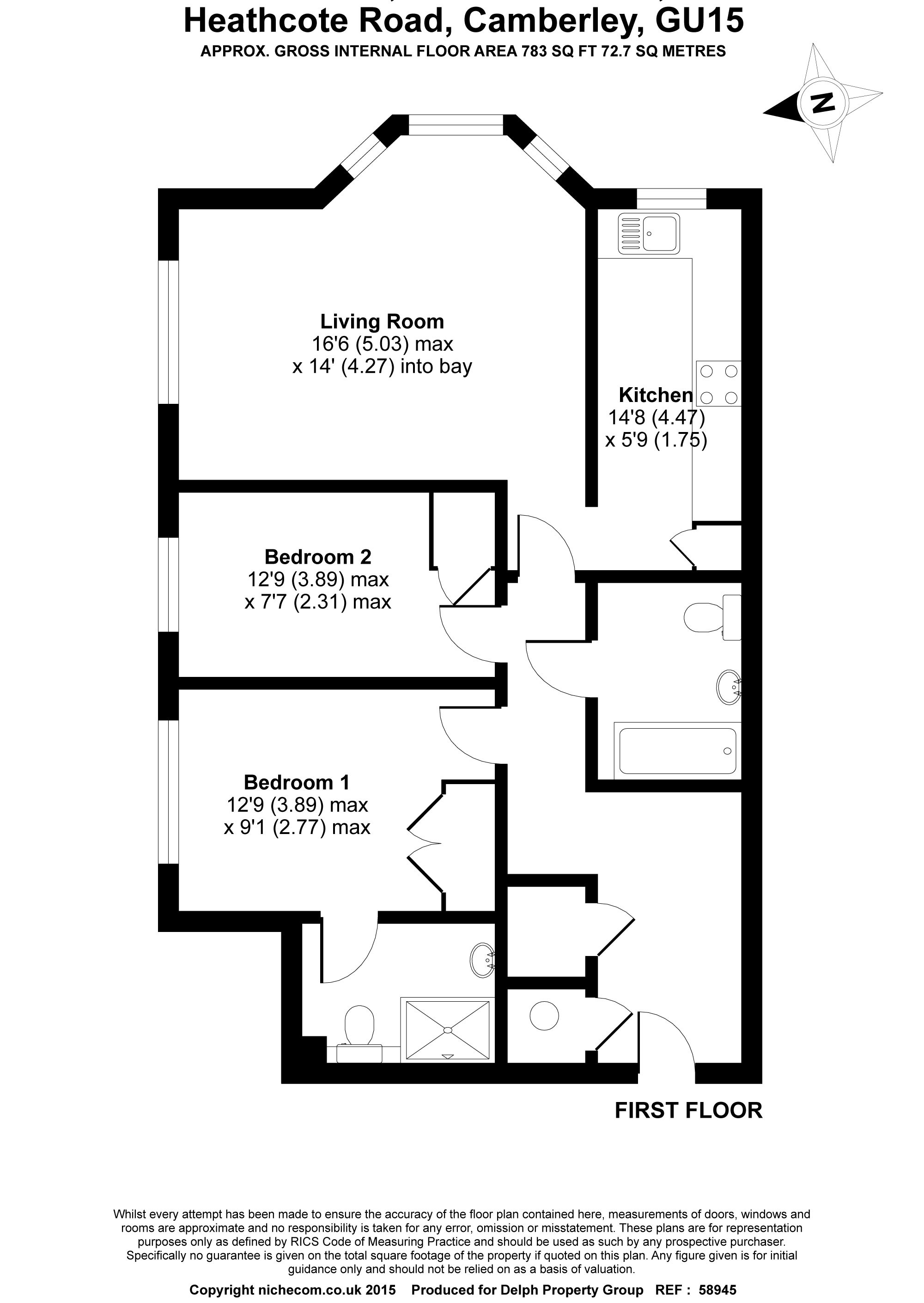 2 Bedrooms Flat to rent in Heathcote Road, Camberley GU15