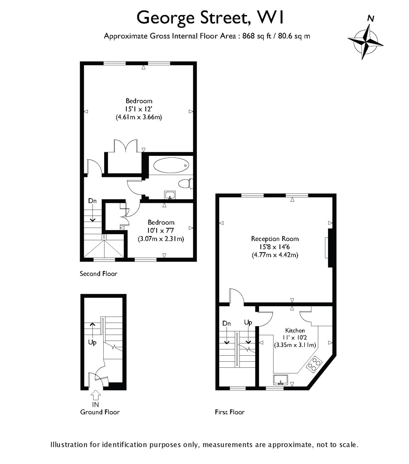 2 Bedrooms Flat to rent in George Street, London W1U