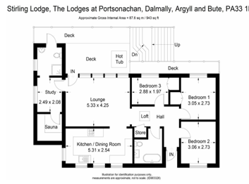 3 Bed Portsonachan Lodges, Dalmally floorplan