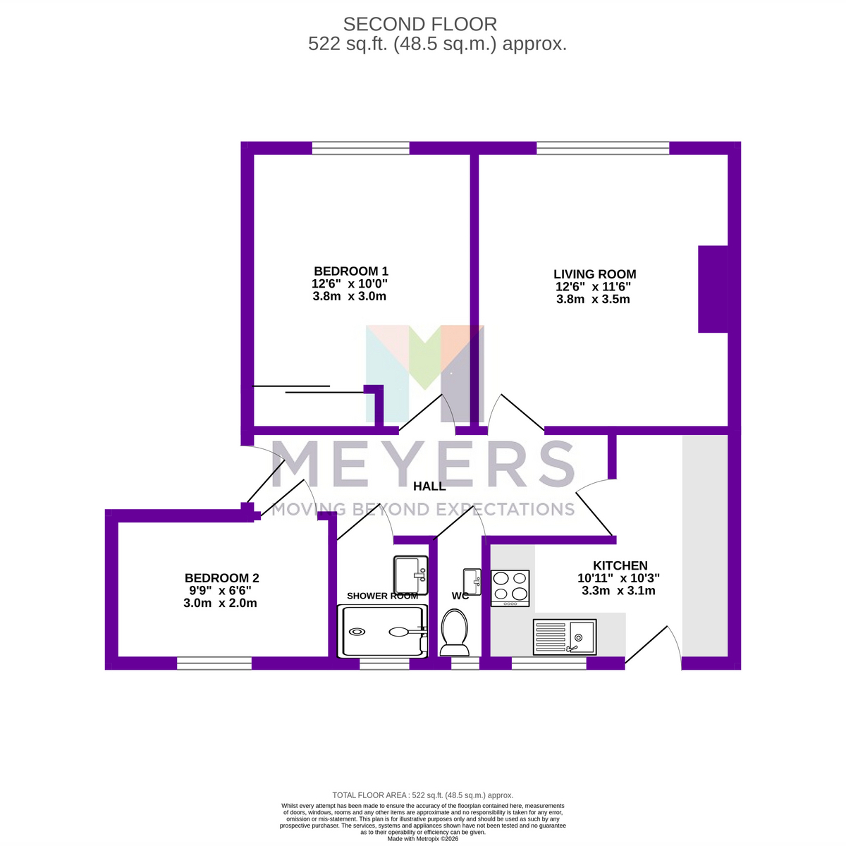 Flat Flat 8, 1011, Wimborne Road, Bournemouth floorplan