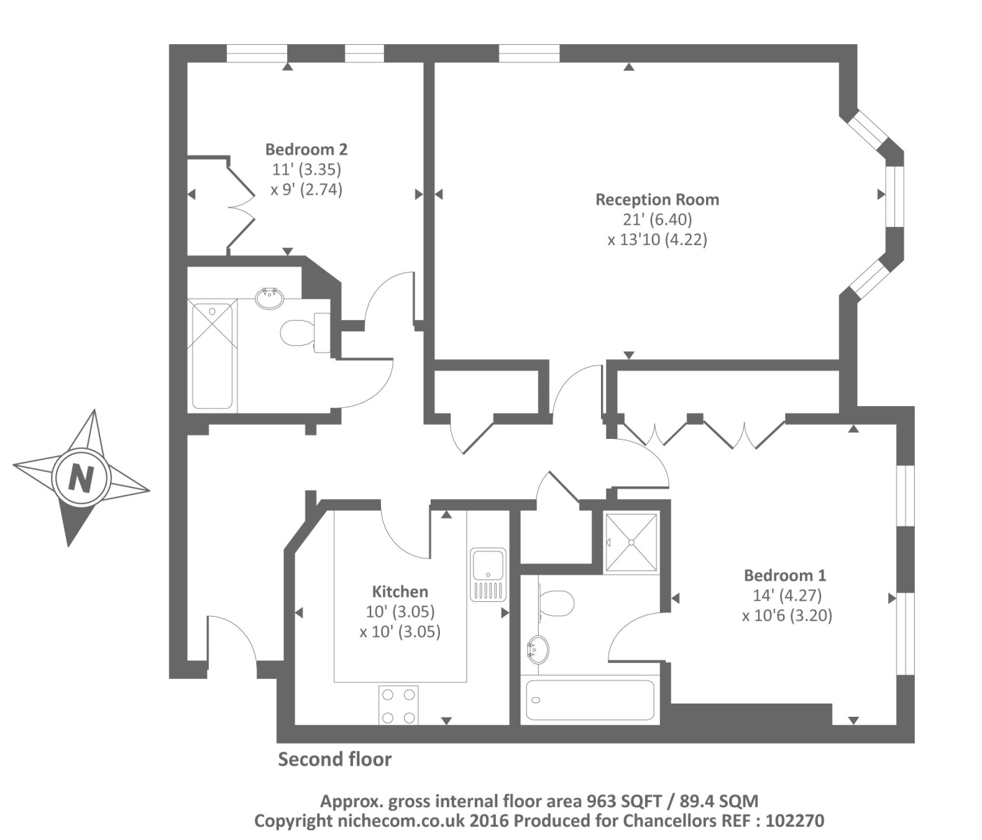 2 Bedrooms Flat to rent in Richmond, Surrey TW10