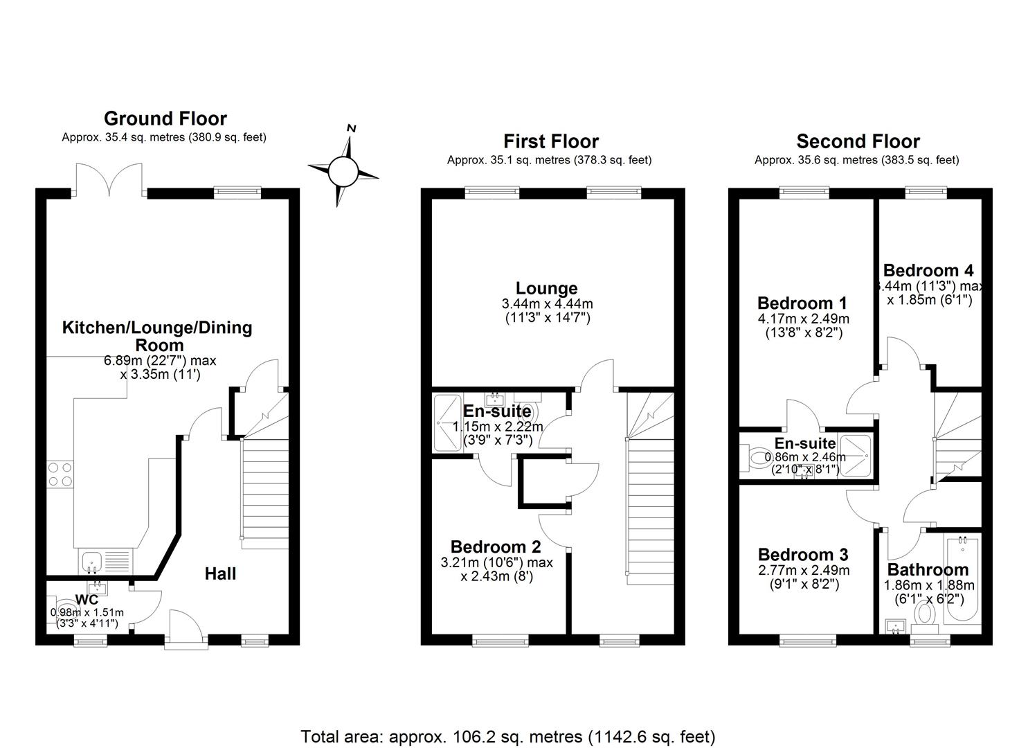 Portland Road, Great Sankey, Warrington WA5, 4 bedroom town house for