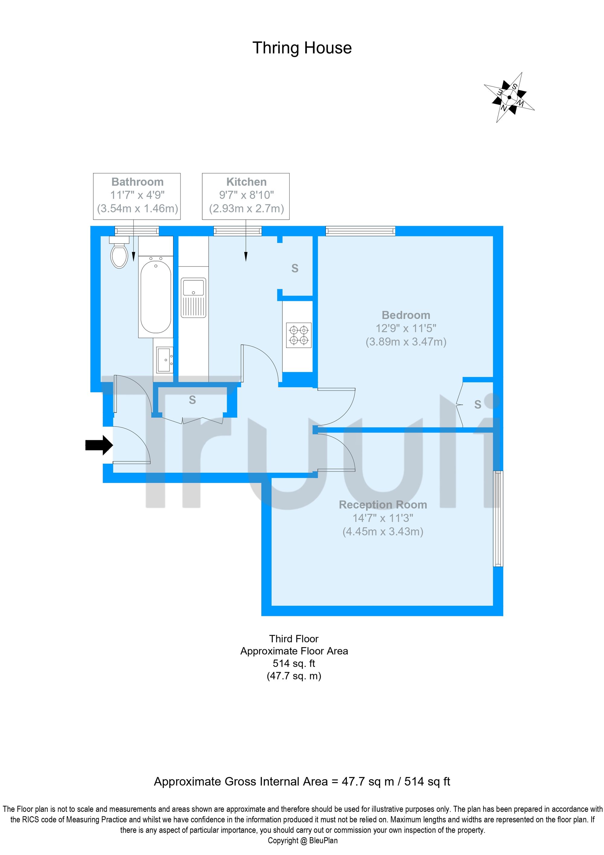Flat 32, Thring House Stockwell Road, London floorplan