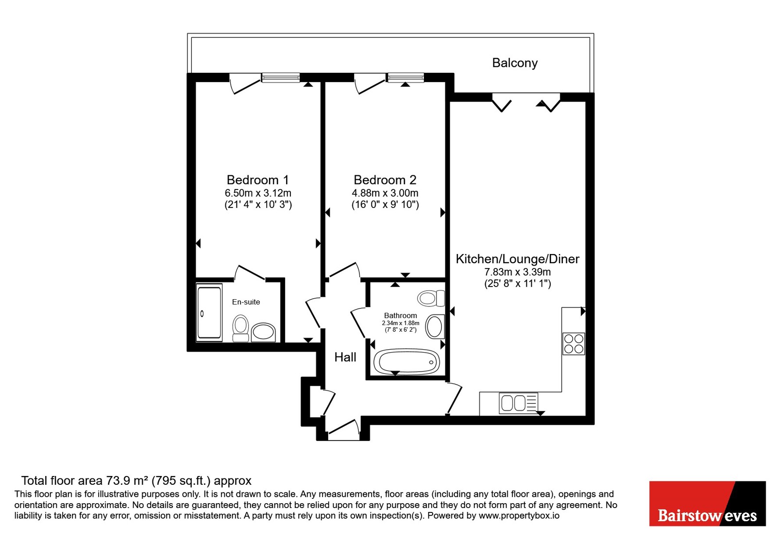 Flat 5, Valley Place, 76, Croydon Road, Surrey floorplan
