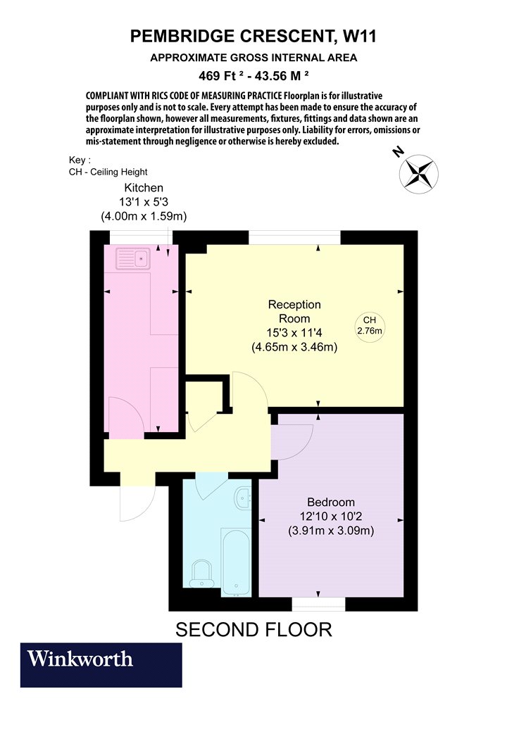 Flat F, 21, Pembridge Crescent, London floorplan