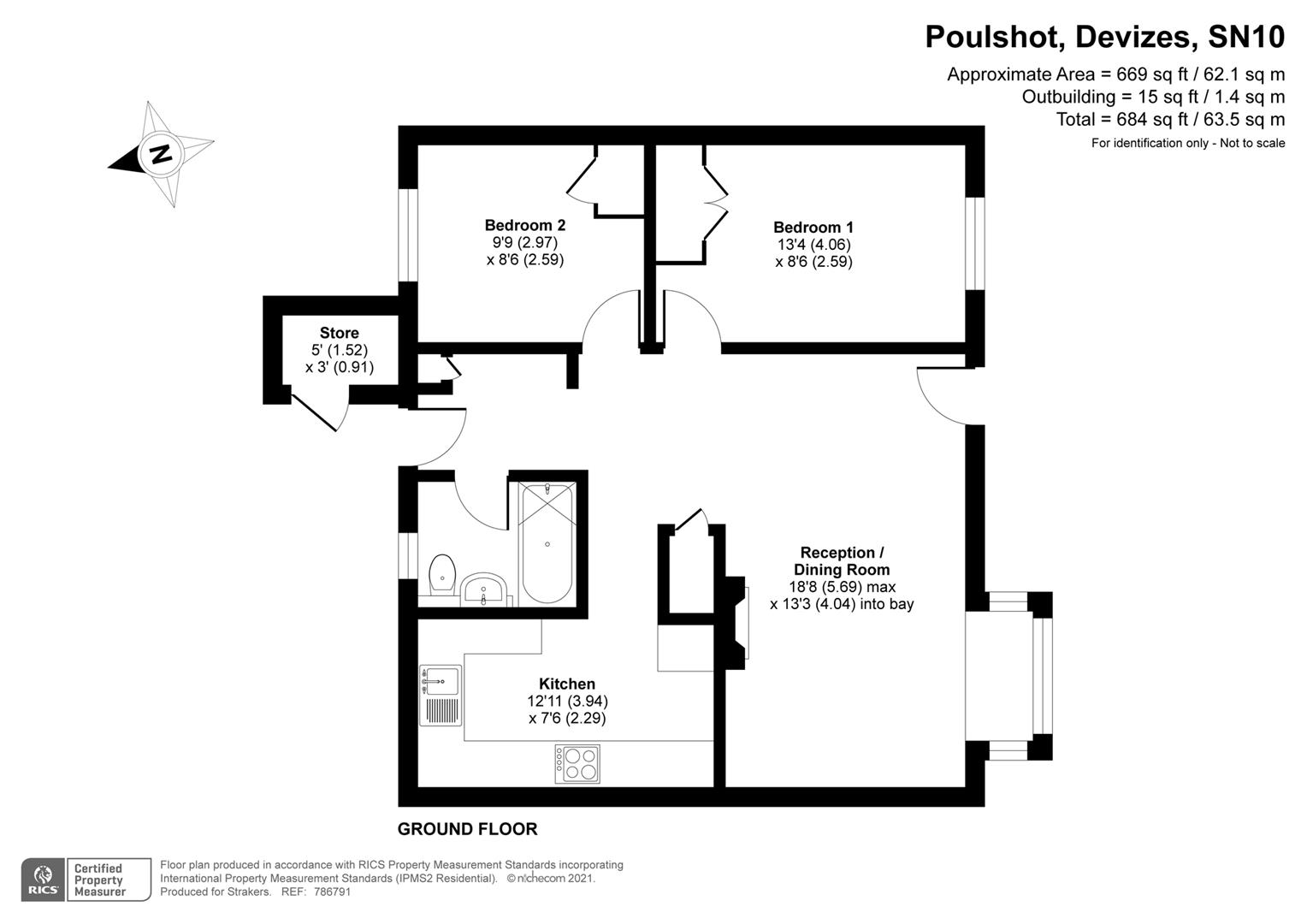 Poulshot Road, Poulshot, Devizes SN10, 2 bedroom semidetached bungalow