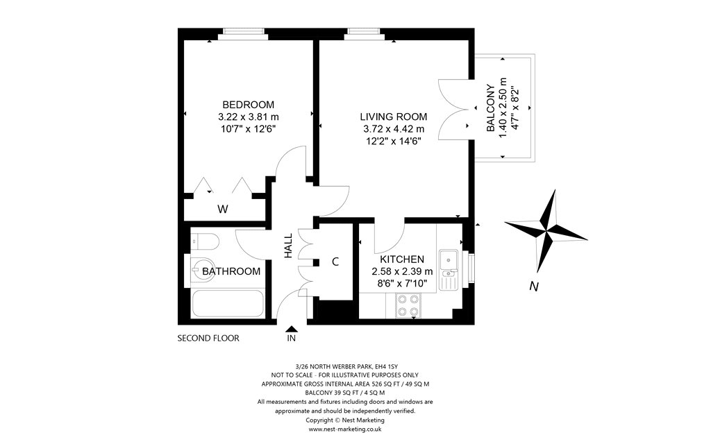 North Werber Park, Edinburgh, Midlothian EH4, 1 bedroom flat for sale