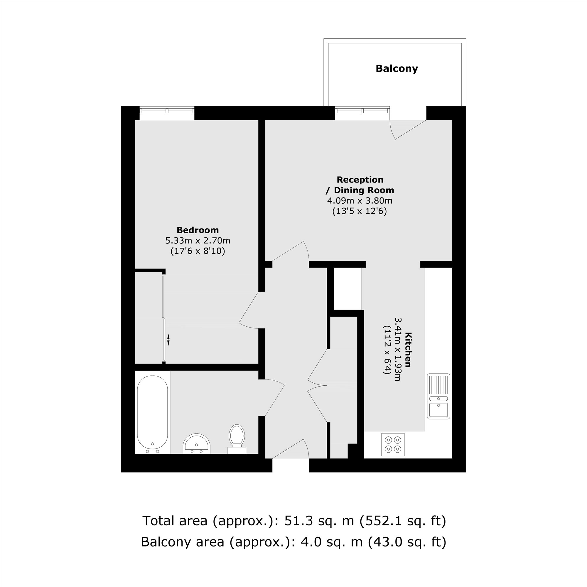 Flat 8, Lidcote House, 35, Robsart Street, London floorplan