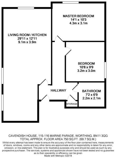 3 Bedrooms Flat for sale in Cavendish House, 115 - 116 Marine Parade, Worthing BN11