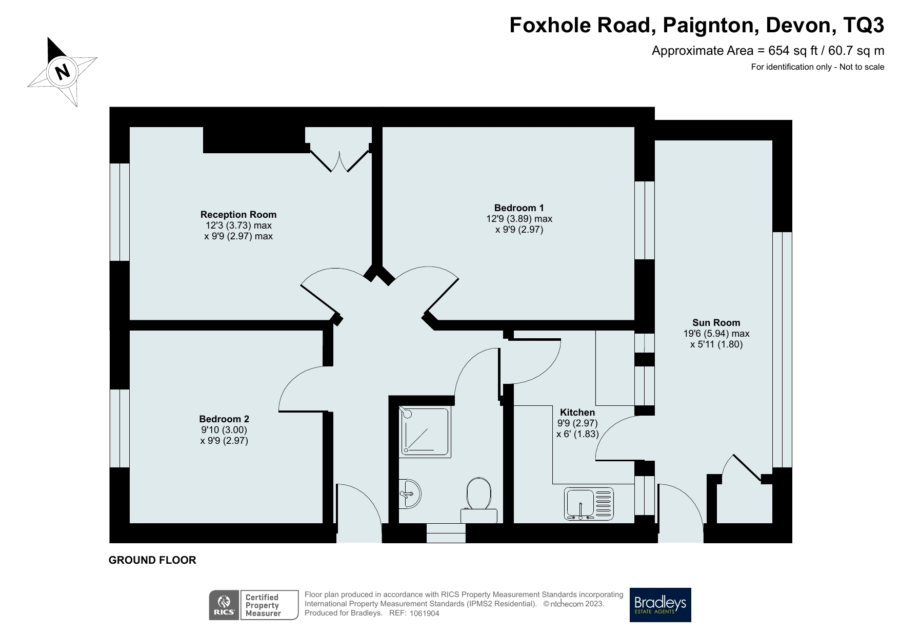 Foxhole Road, Paignton, Devon TQ3, 2 bedroom bungalow for sale