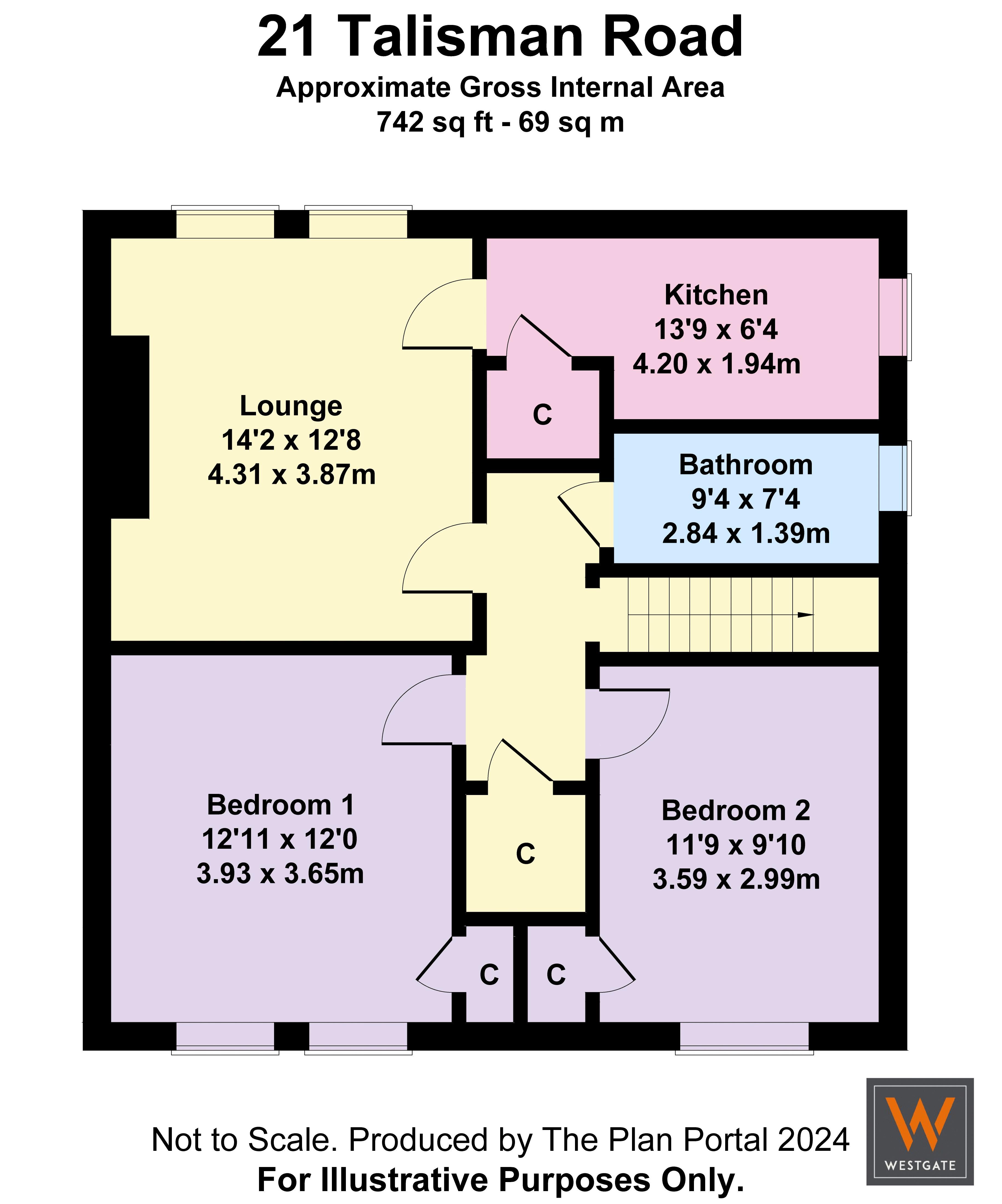 Talisman Road, Knightswood, Glasgow G13, 2 bedroom flat for sale