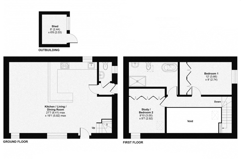 1 Old School, Fore Street, Camborne floorplan