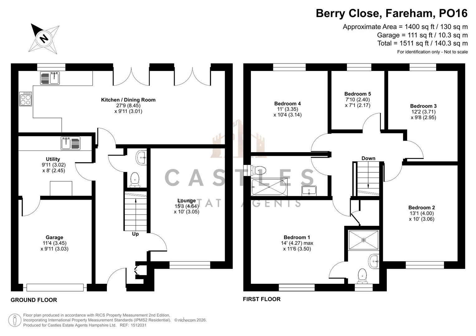 19, Berry Close, Fareham floorplan