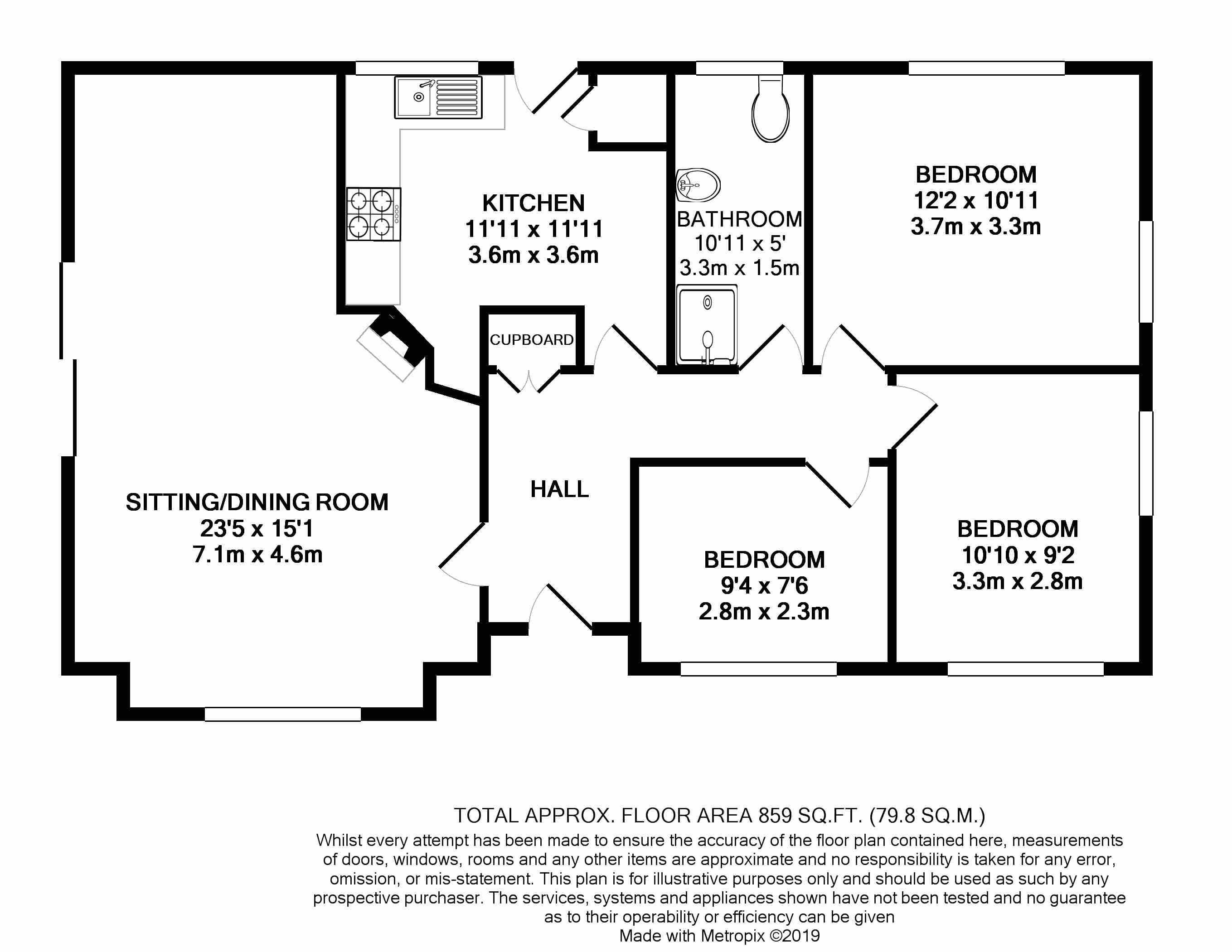 3 Bedrooms Detached bungalow for sale in Glenwood, Ashford Road, St. Michaels, Tenterden TN30